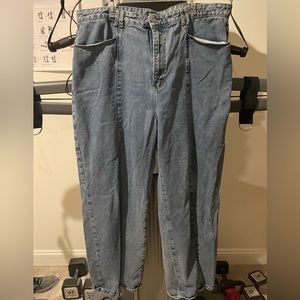 Pretty Little Thing size 20 baggy wide leg blue jeans